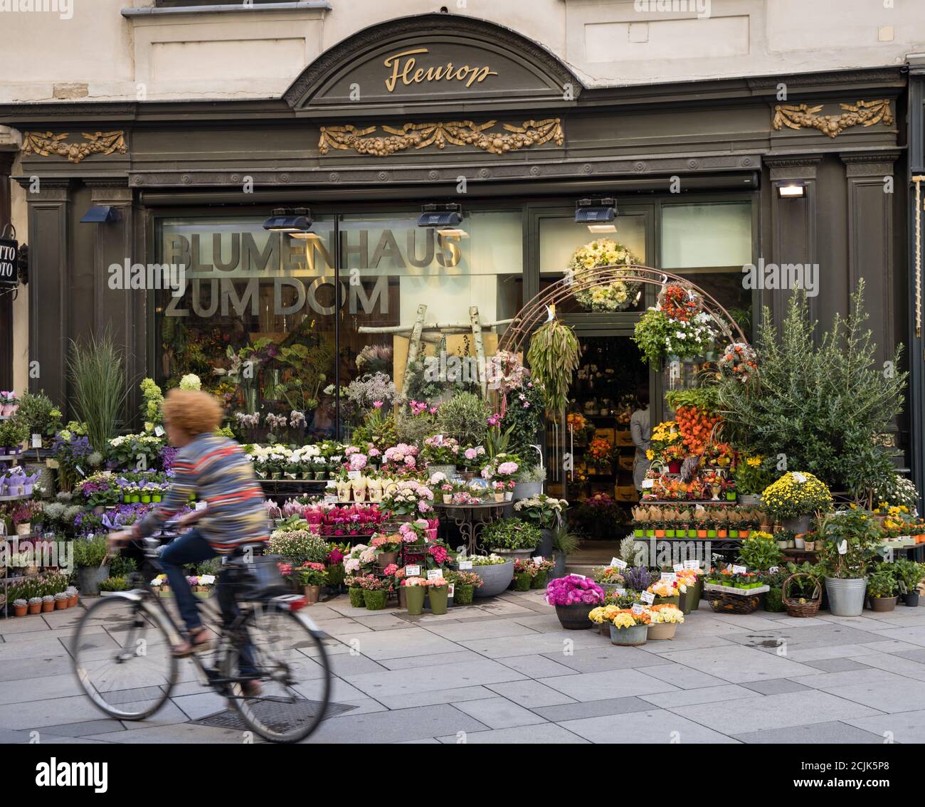 A flower shop in Stephansplatz, Vienna, Austria Stock Photo