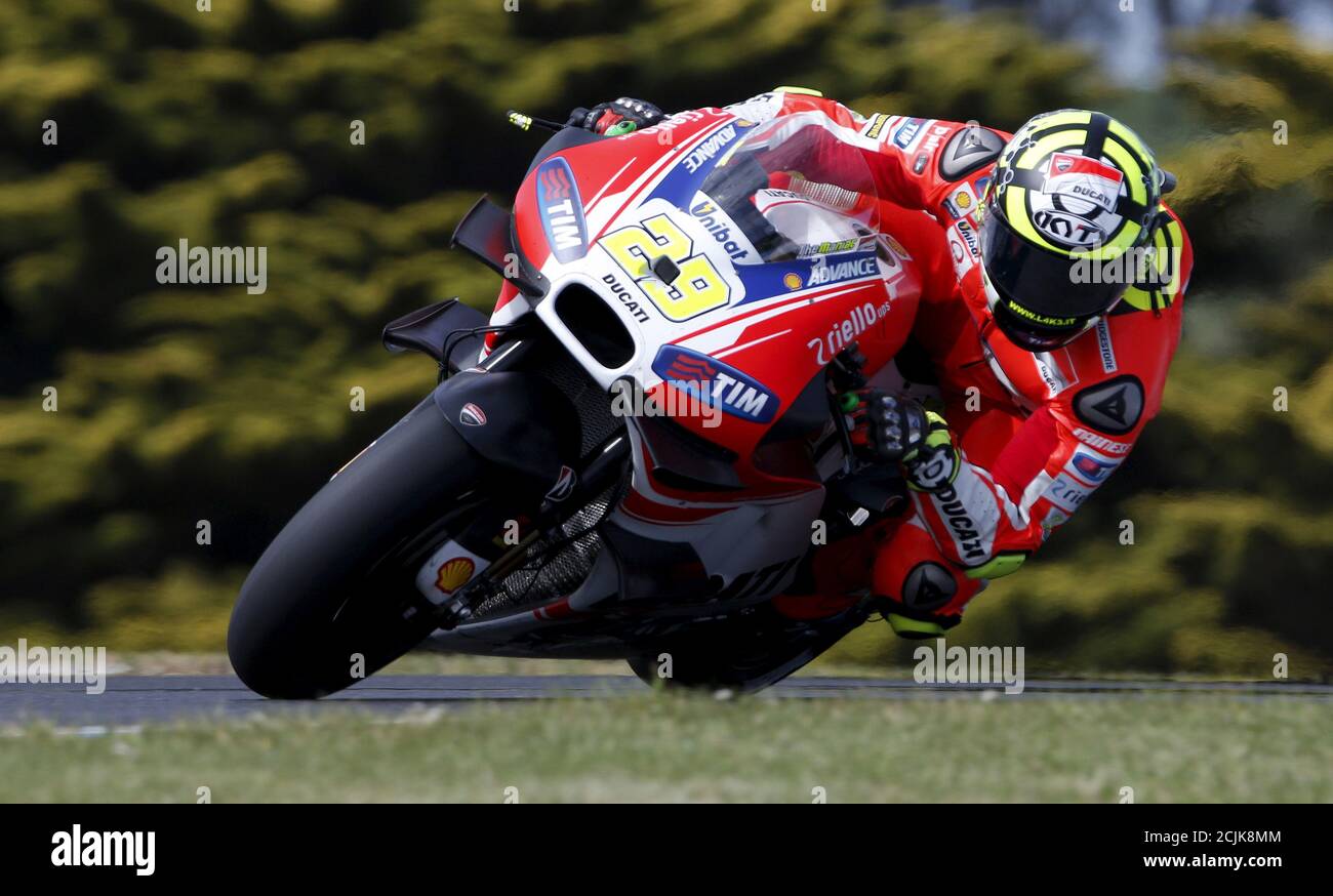 Ducati Motogp Rider Andrea Iannone Of Italy Rides During Free Practice 2 Before The Australian Grand Prix On Phillip Island October 16 15 Reuters Brandon Malone Stock Photo Alamy