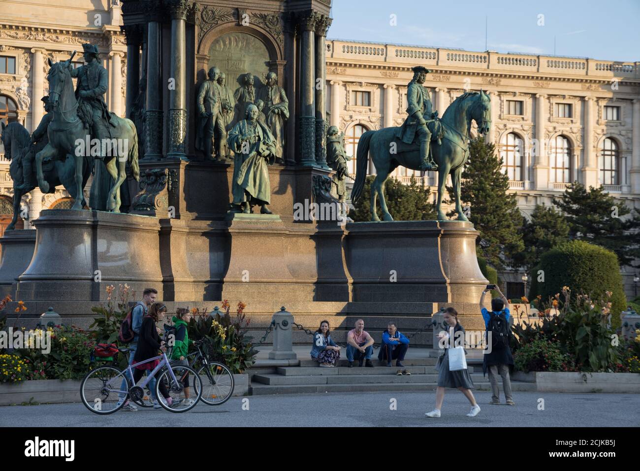 Theresien Platz, Vienna, Austria Stock Photo