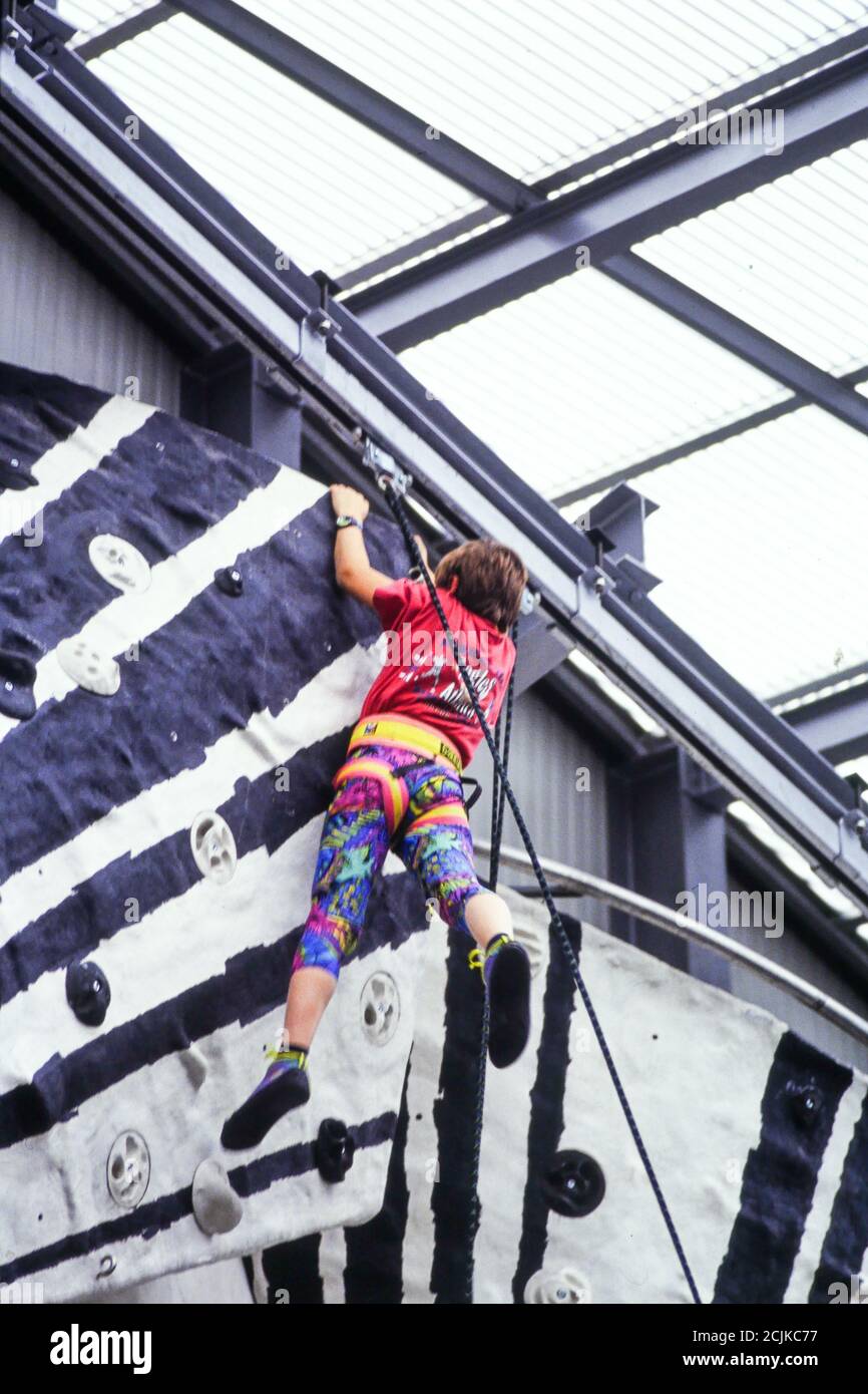 Climbing on a Fernand Leger painting, Climbing wall, Givors, France