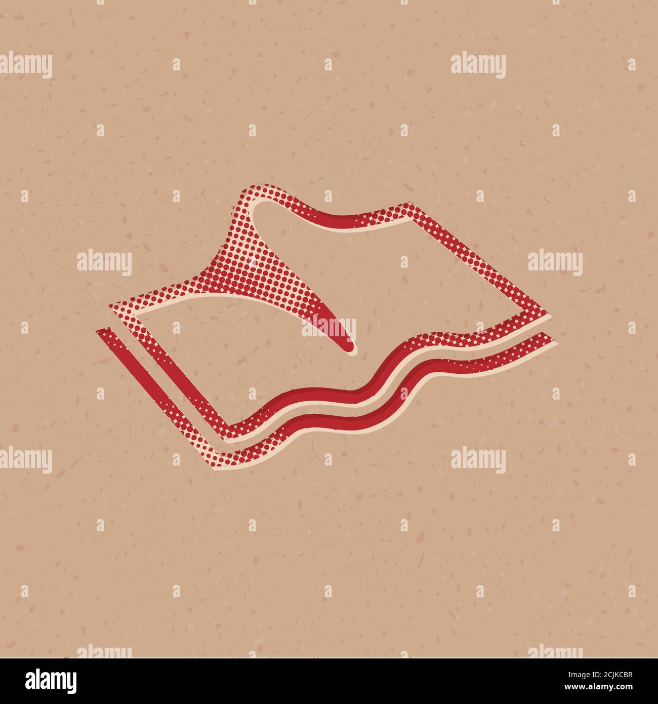 Cleaning cloth icon in halftone style. Grunge background vector ...
