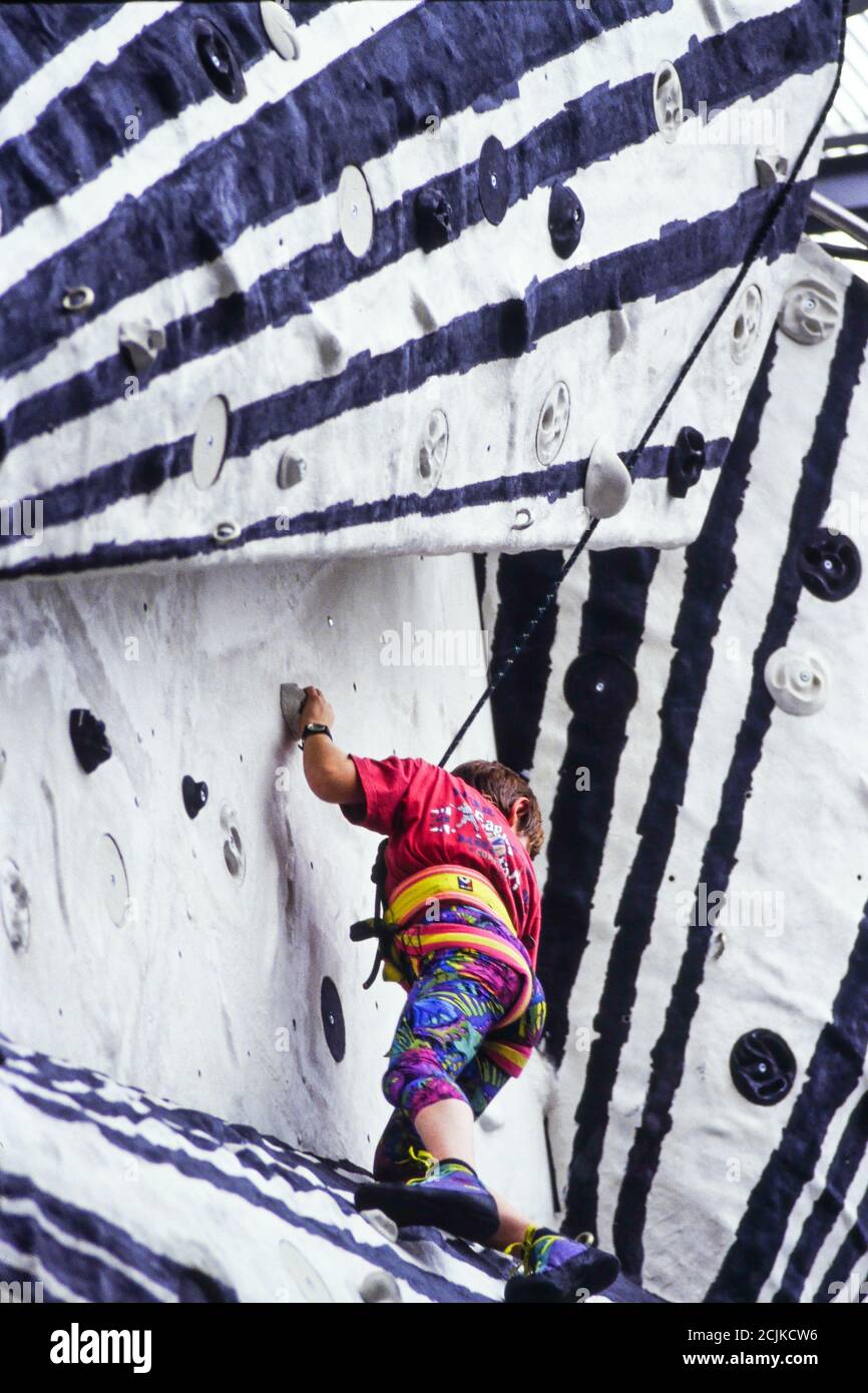 Climbing on a Fernand Leger painting, Climbing wall, Givors, France