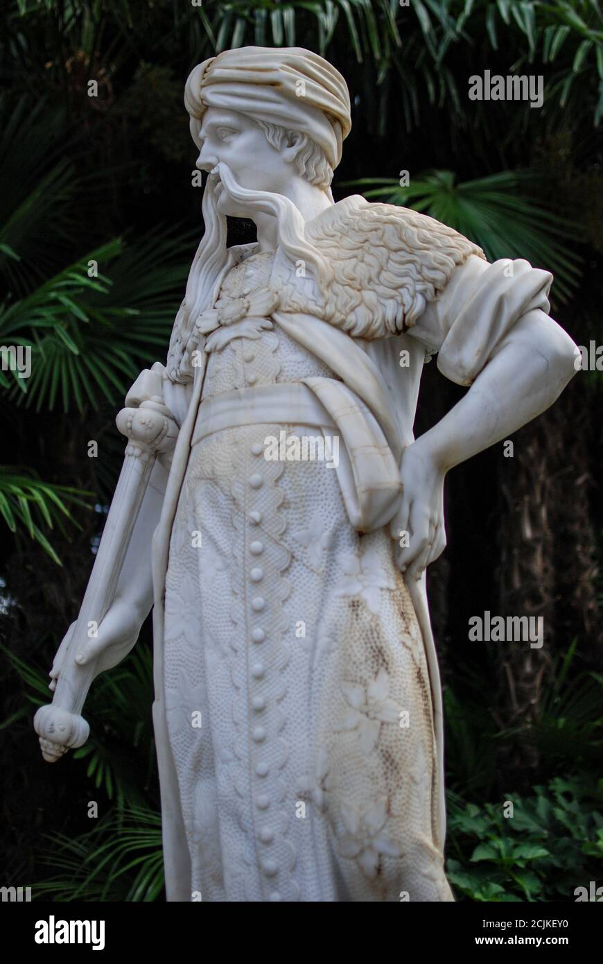 Statue in the garden of Grand Hotel des Iles Borromees Stock Photo