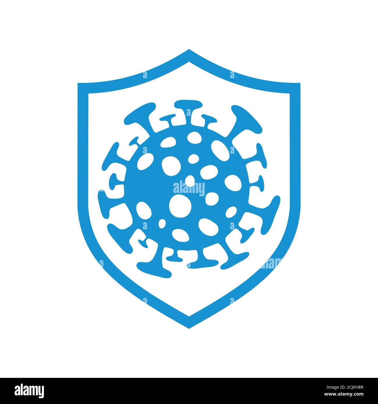 A shield of quarantine symbol for virus spread in vector format Stock Vector