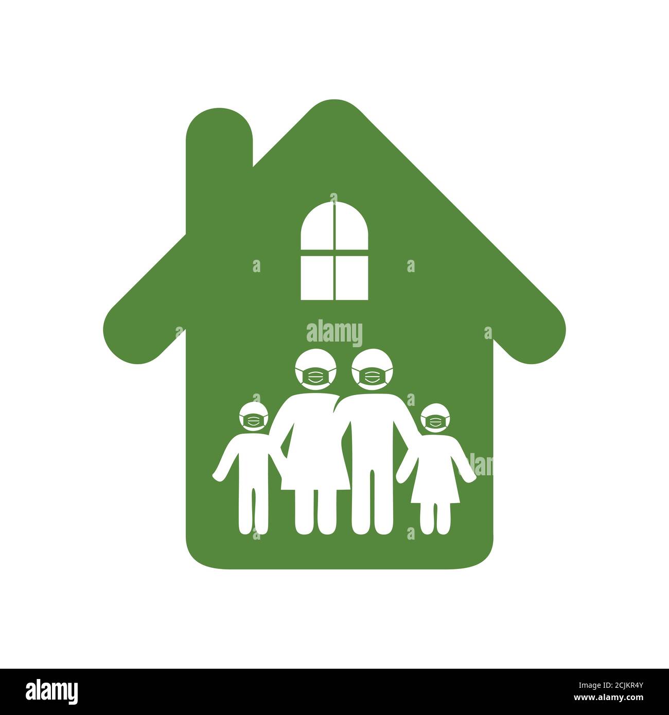 Stay at home as long as possible to prevent family member from virus spread Stock Vector