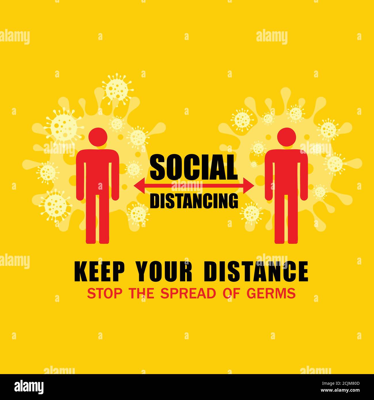 stop the spread of germs with social distancing Stock Vector Image ...