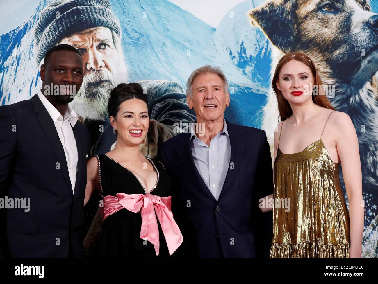 Cast Members Omar Sy Cara Gee Harrison Ford And Karen Gillan Pose At The Premiere Of Cast Members Omar Sy Cara Gee Harrison Ford And Karen Gillan Pose At The Premiere Of