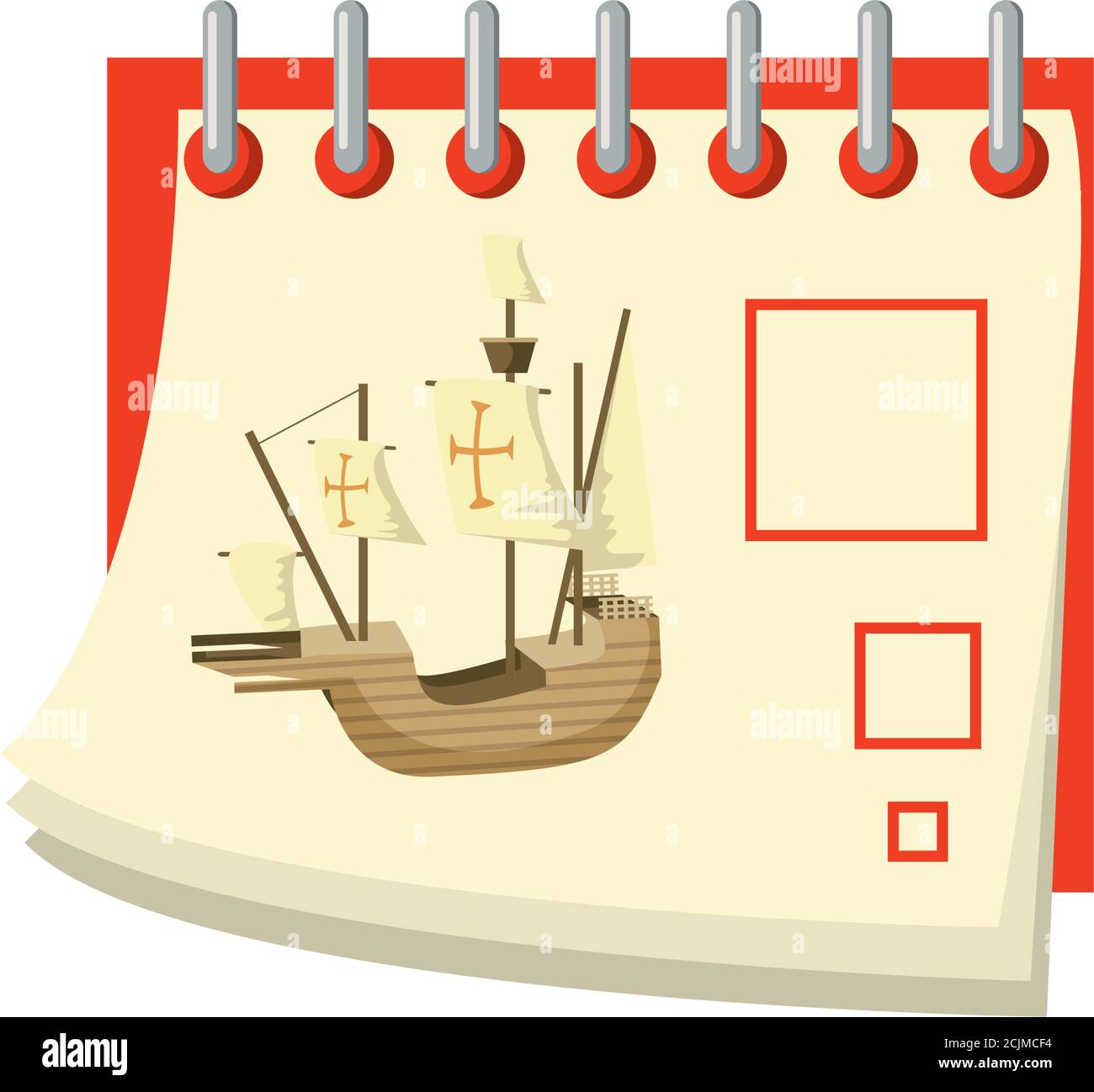 calendar for columbus day on white background vector illustration