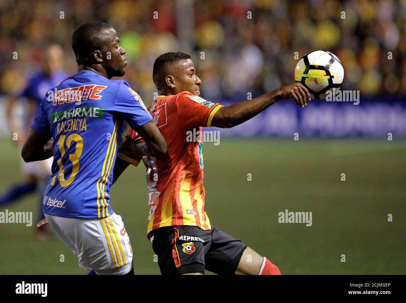 Soccer Football - Club Sport Herediano v Tigres - CONCACAF Champions League  - Eladio Rosabal Cordero stadium, Heredia, Costa Rica - February 20, 2018 -  Allan Cruz of Club Sport Herediano and