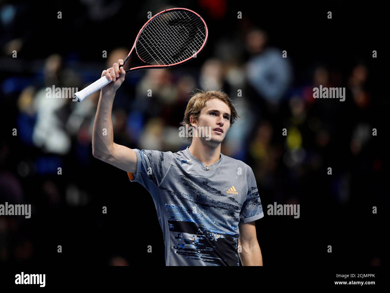Tennis - ATP Finals - The O2, London, Britain - November 11, 2019 Germany's  Alexander Zverev celebrates after winning his group stage match against  Spain's Rafael Nadal REUTERS/Toby Melville Stock Photo - Alamy