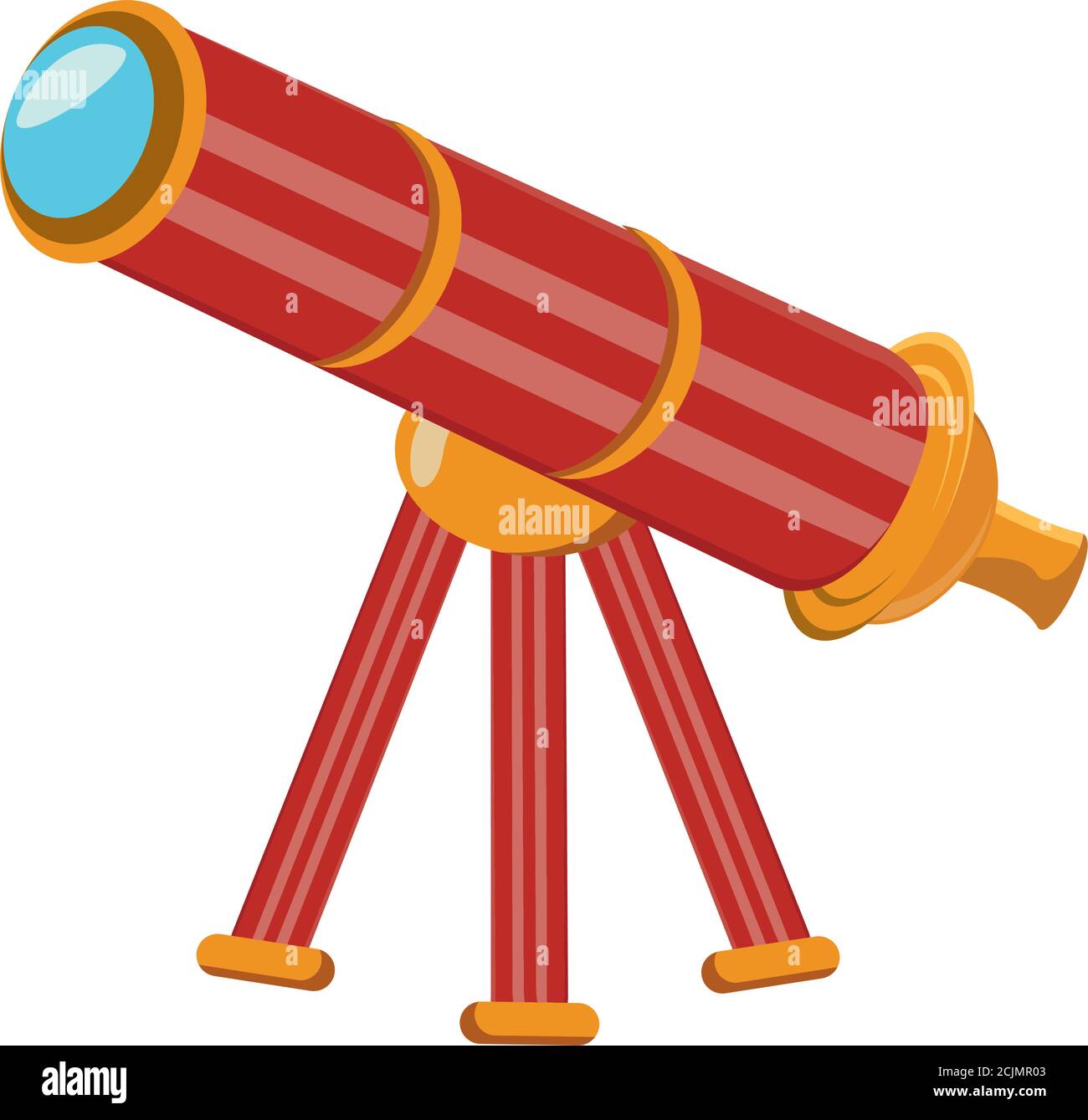 old telescope on tripod in white background vector illustration design Stock Vector