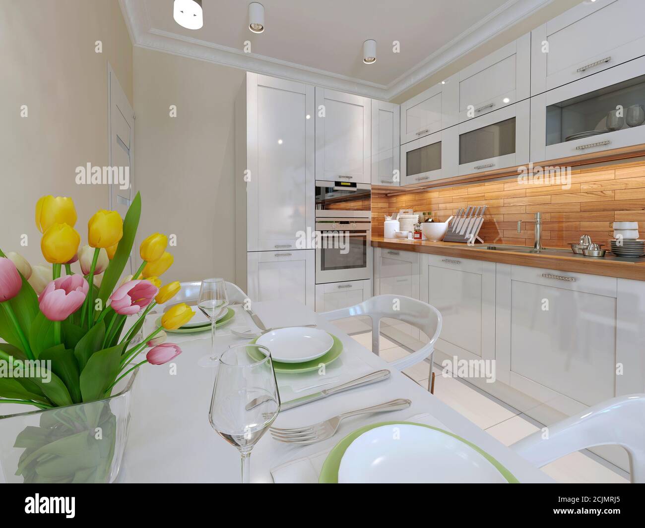 Modern Kitchen 3d Render Stock Photo Alamy   Modern Kitchen 3d Render 2CJMRJ5 