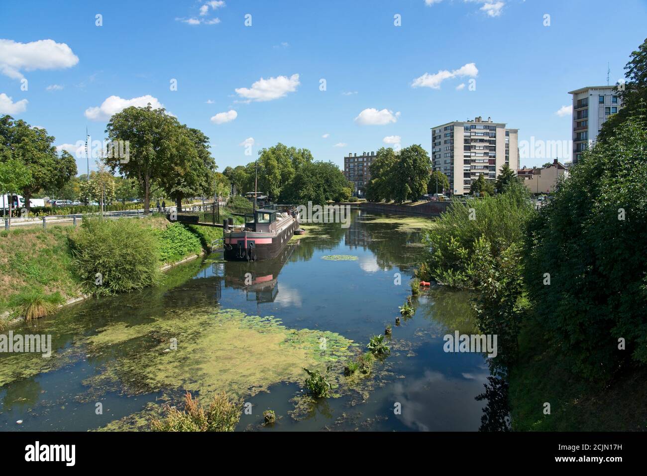 Lille France - 4 August 2020 - Canal de la Moyenne-Deule in downtown Lille  in France Stock Photo - Alamy