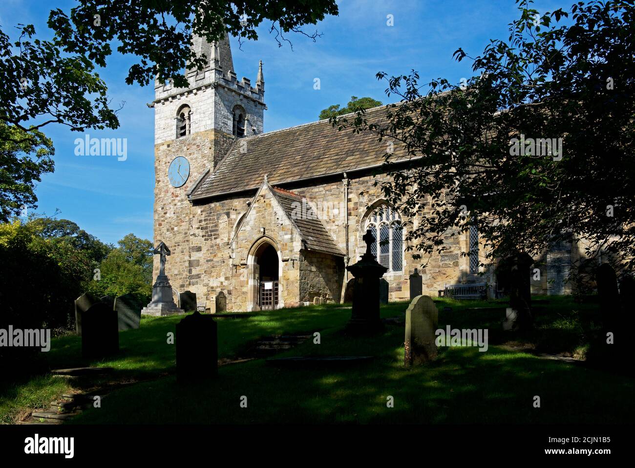 All Saints Church in the village of Ledsham, West Yorkshire, England UK Stock Photo