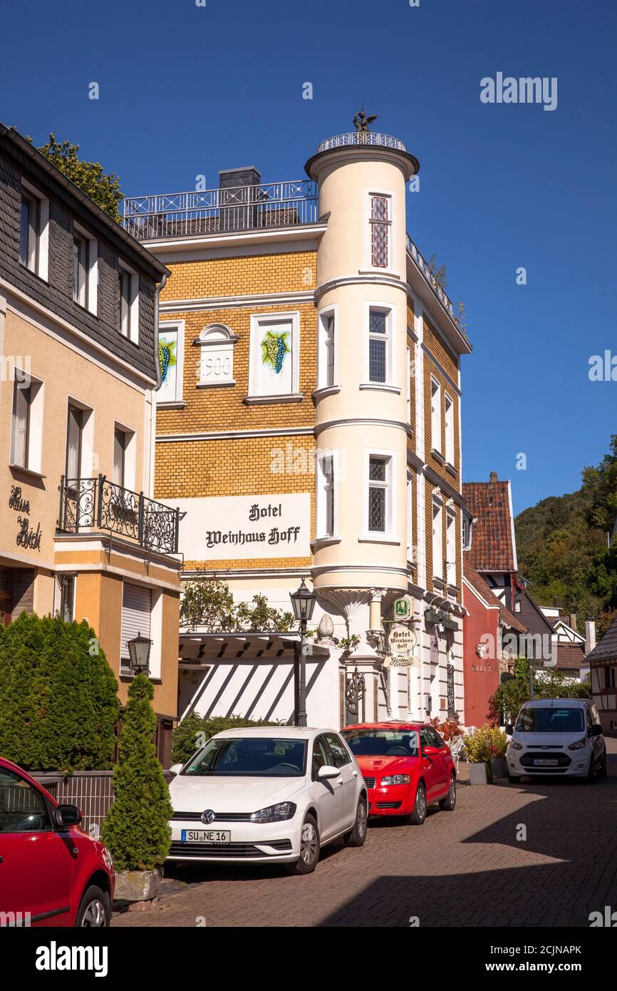 hotel Weinhaus Hoff in Bad Honnef-Rhoendorf on the river Rhine, North Rhine-Westphalia, Germany.  Hotel Weinhaus Hoff in Bad Honnef-Rhoendorf am Rhein Stock Photo