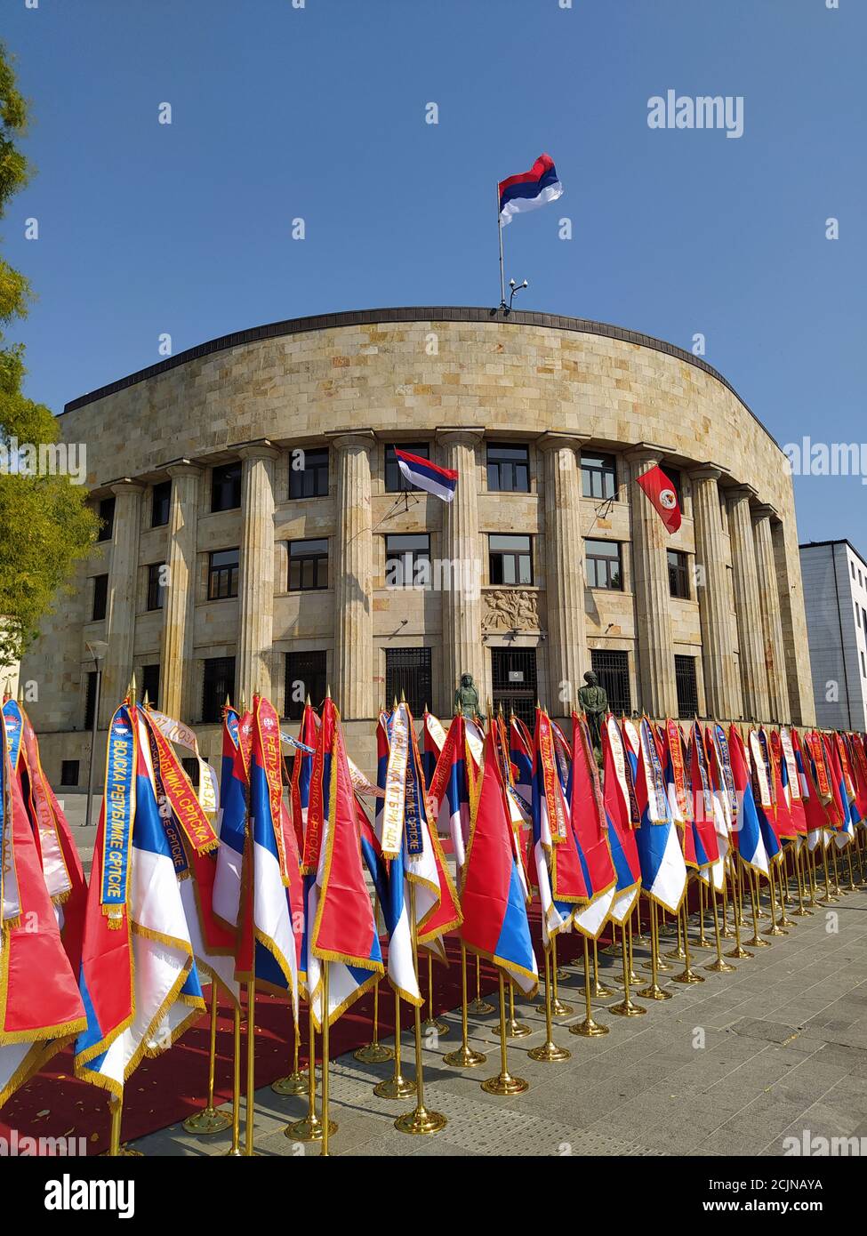 Celebtation on the serb national flag day Stock Photo