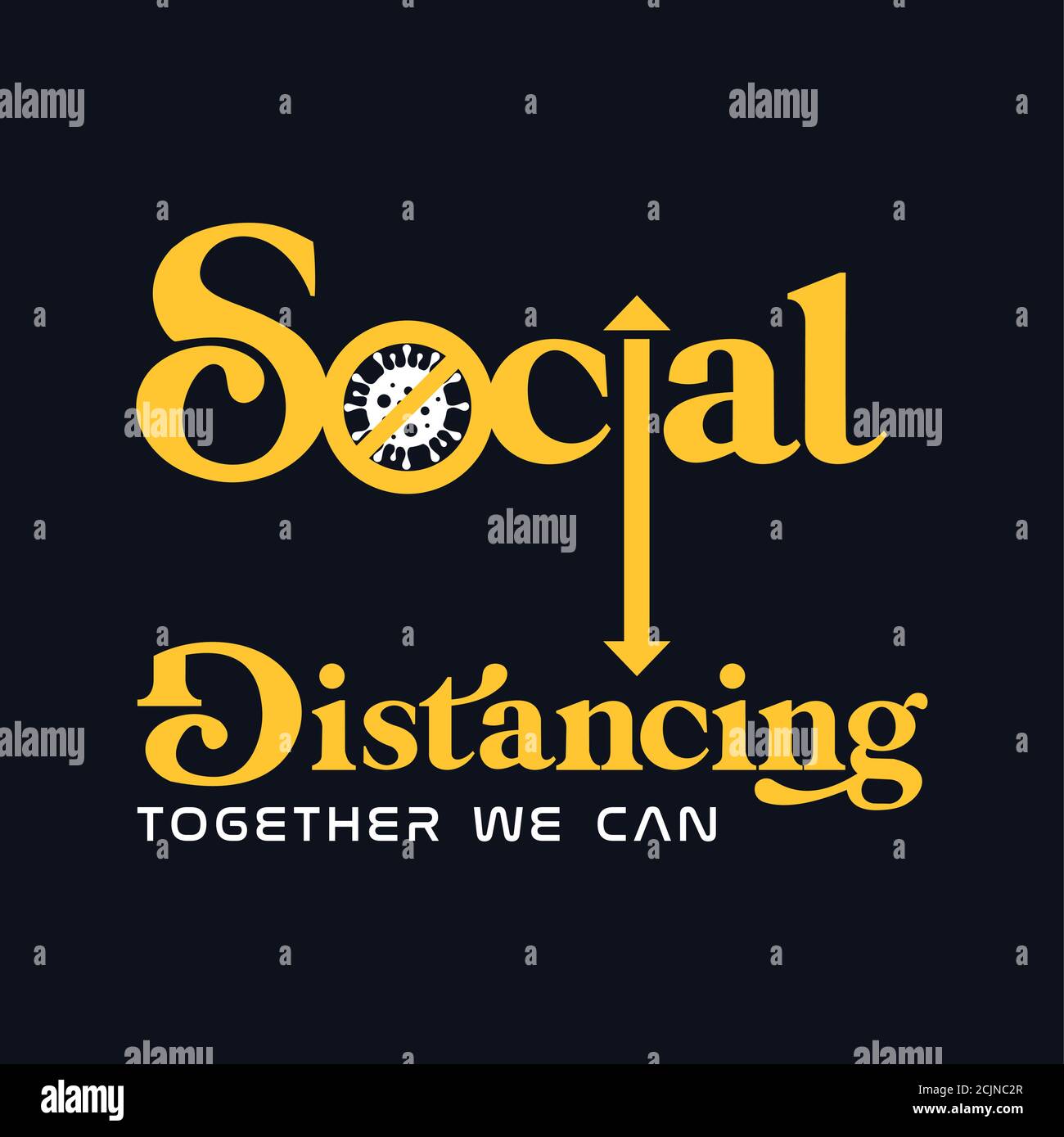 A vector sign for social distancing to stop the spread of of Germs ...