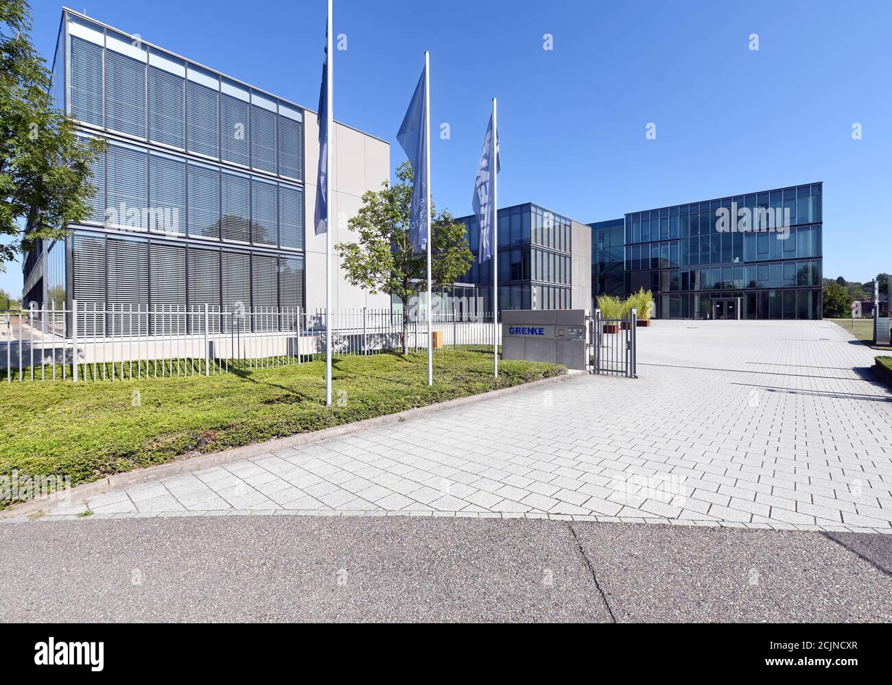 Baden Baden Germany 15th Sep 2020 Flags With The Lettering Of The Financial Service Provider Grenke Ag Are Waving At The Headquarters Of The Mdax Listed Stock Corporation A So Called Short Attack On