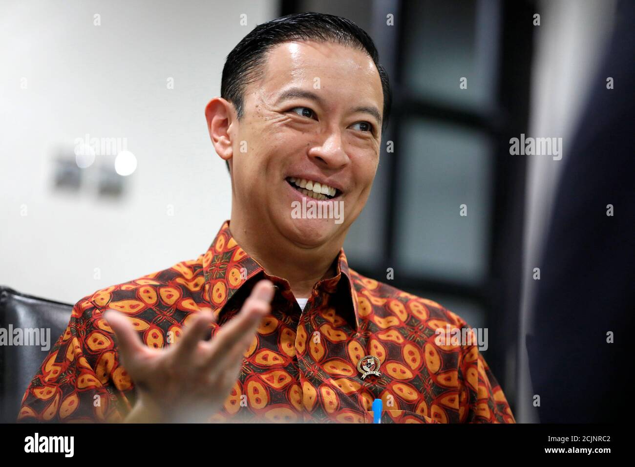 Chief Of Indonesia S Investment Coordinating Board Bkpm Thomas Lembong Gestures As He Talks During An Interview With Reuters At His Office In Jakarta Indonesia March 27 2019 Reuters Willy Kurniawan Stock Photo Alamy<script async src=