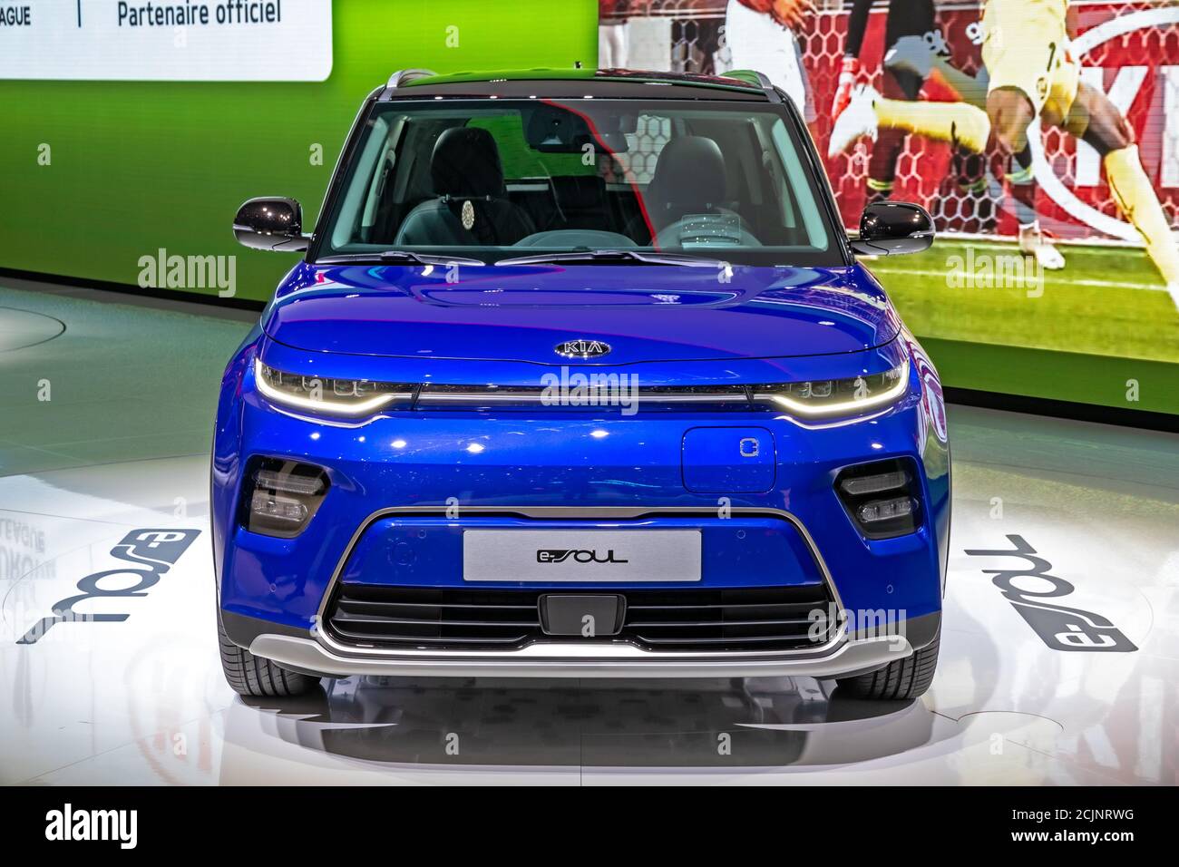 Kia e-Soul electric car at the 89th Geneva International Motor Show. Geneva, Switzerland - March 5, 2019. Stock Photo