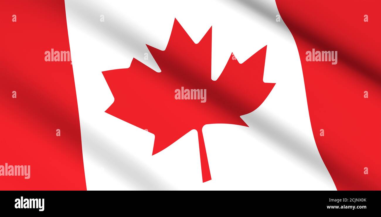 flag of Canada canadian 3D illustration Stock Photo