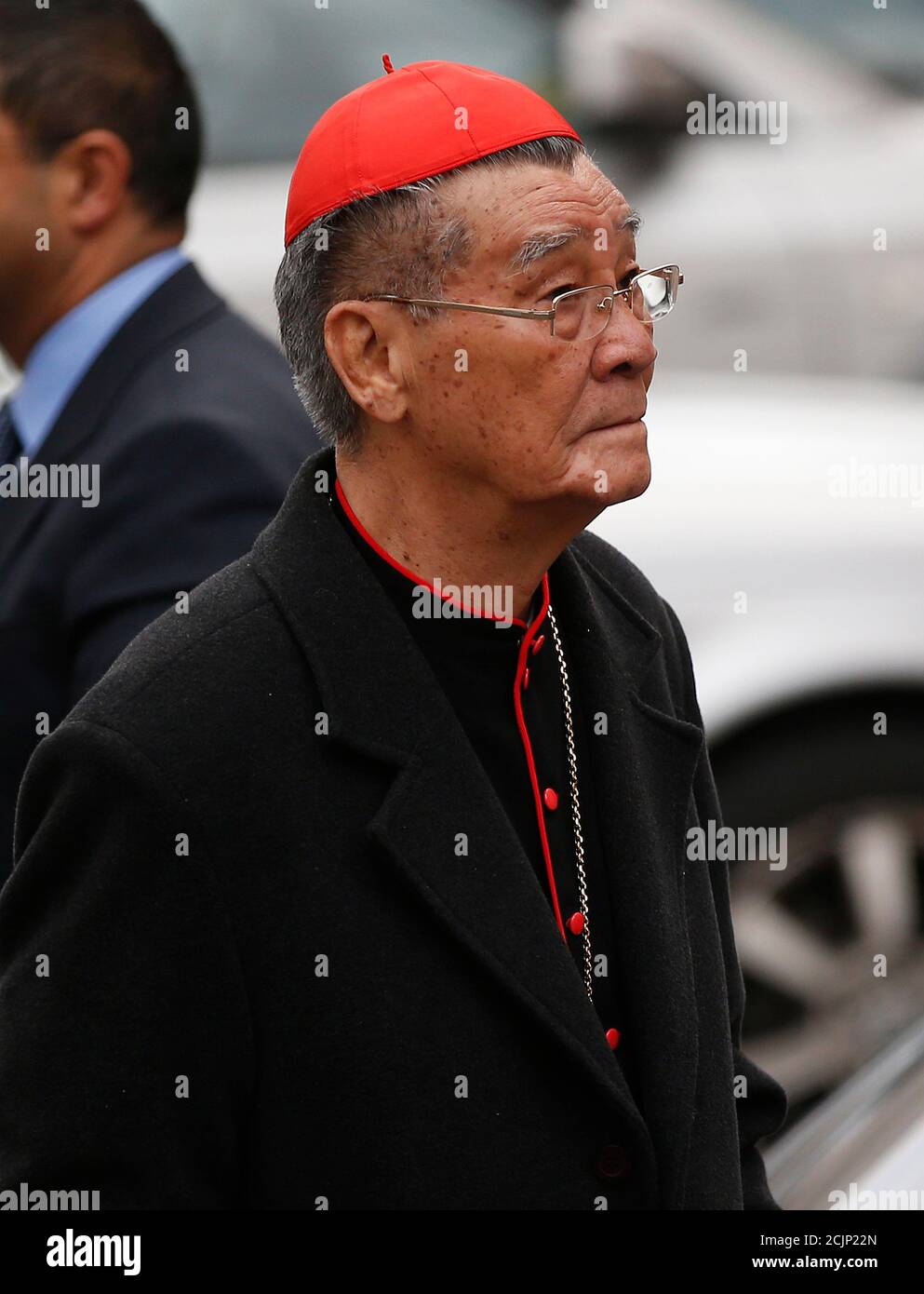Vietnamese Cardinal Jean-Baptiste Pham Minh Man arrives at a meeting at the  Synod Hall in the Vatican March 7, 2013. Catholic cardinals said on Tuesday  they wanted time to get to know
