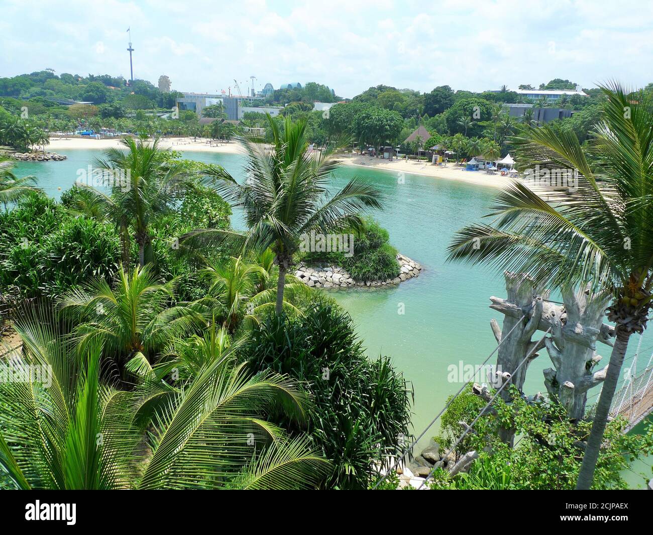 Sentosa View Point A VIEW FROM ABOVE OF SENTOSA ISLAND BEACH Stock Photo - Alamy