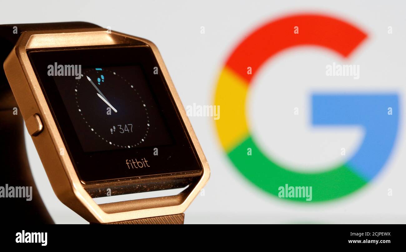 Fitbit Blaze watch is seen in front of a displayed Google logo in this  illustration picture taken, November 8, 2019. REUTERS/Dado Ruvic Stock  Photo - Alamy