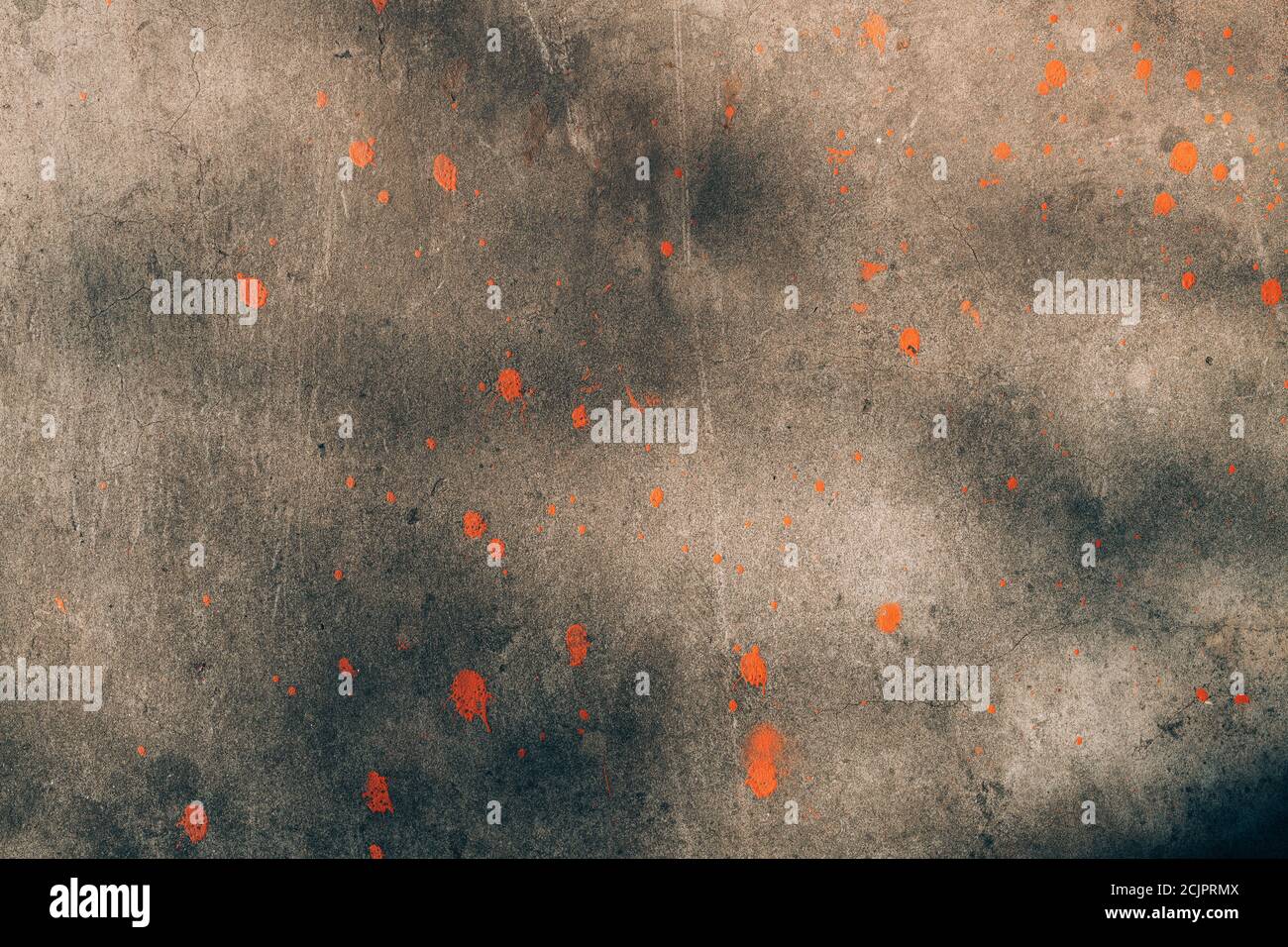Stained concrete wall as background, surface of the wall sprayed with