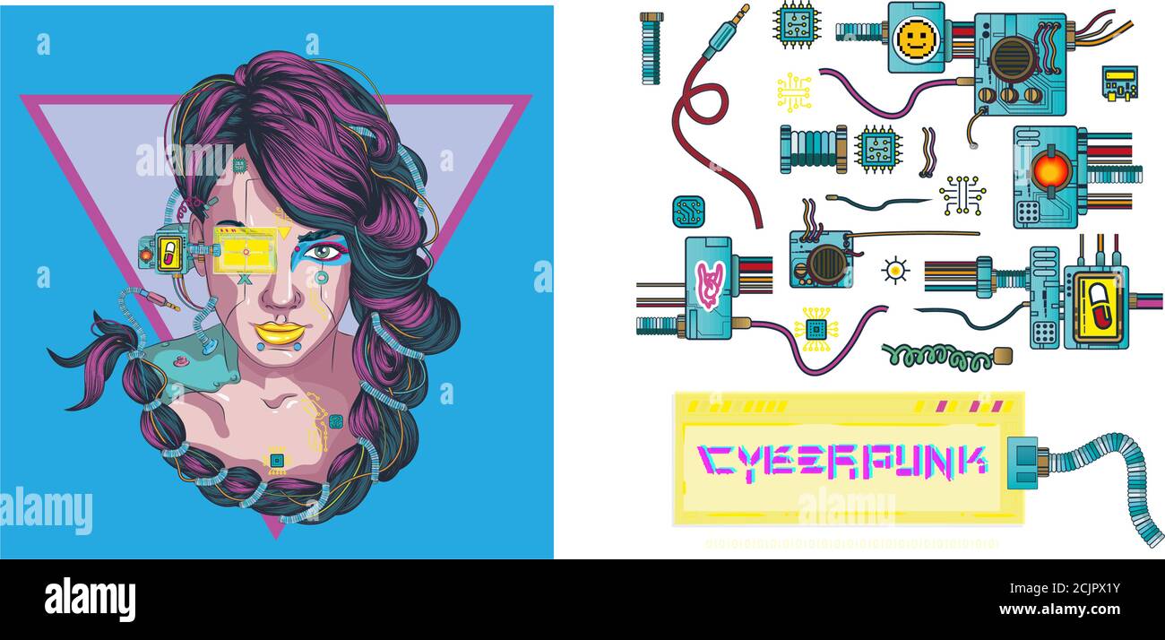 cyber woman virtual reality glasses, girl in virtual reality glasses ...