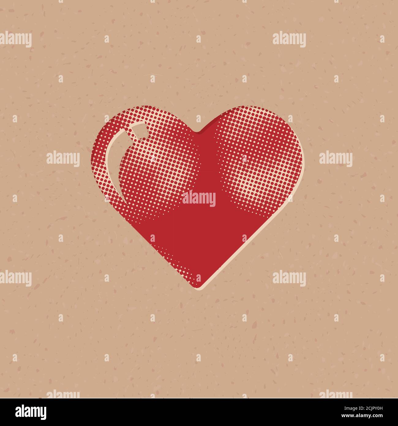 Heart shape icon in halftone style. Grunge background vector ...
