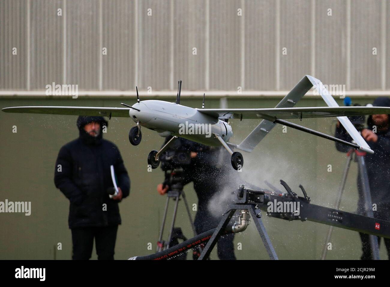 The DVF 2000 ER drone of Survey Copter Airbus, takes off for a test flight  at