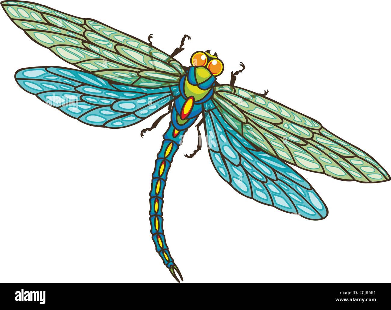 pattern with dragonflies fluttering through space Stock Vector