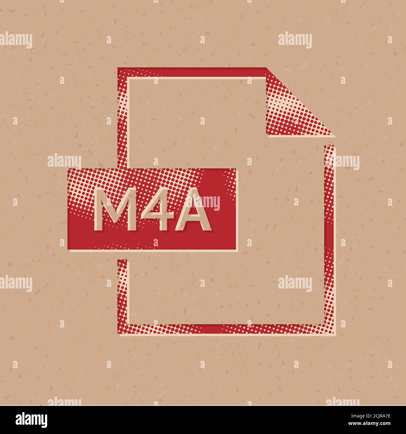 File format icon in halftone style. Grunge background vector ...