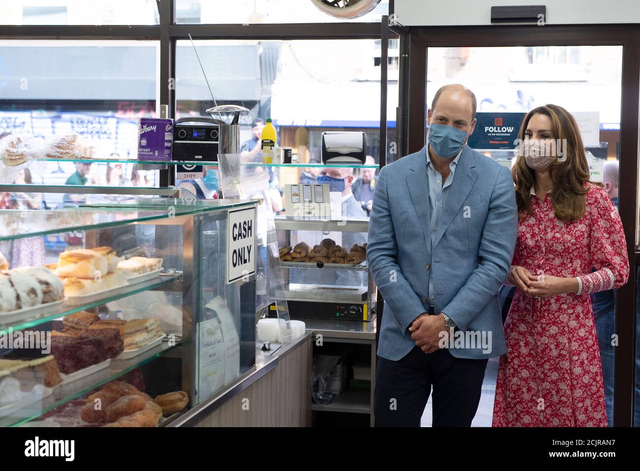 The Duke and Duchess of Cambridge during a visit to the Beigel Bake