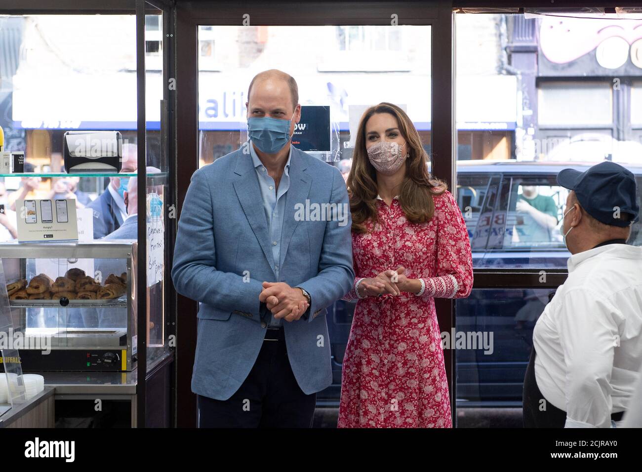 The Duke and Duchess of Cambridge during a visit to the Beigel Bake