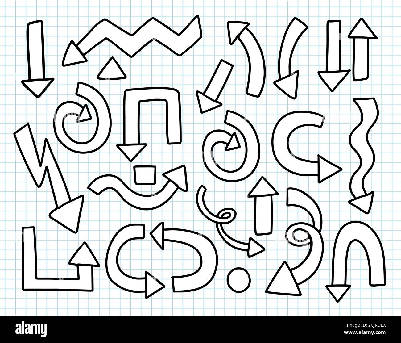 Arrow hand drawn set. Isolated collection element design Stock Vector ...