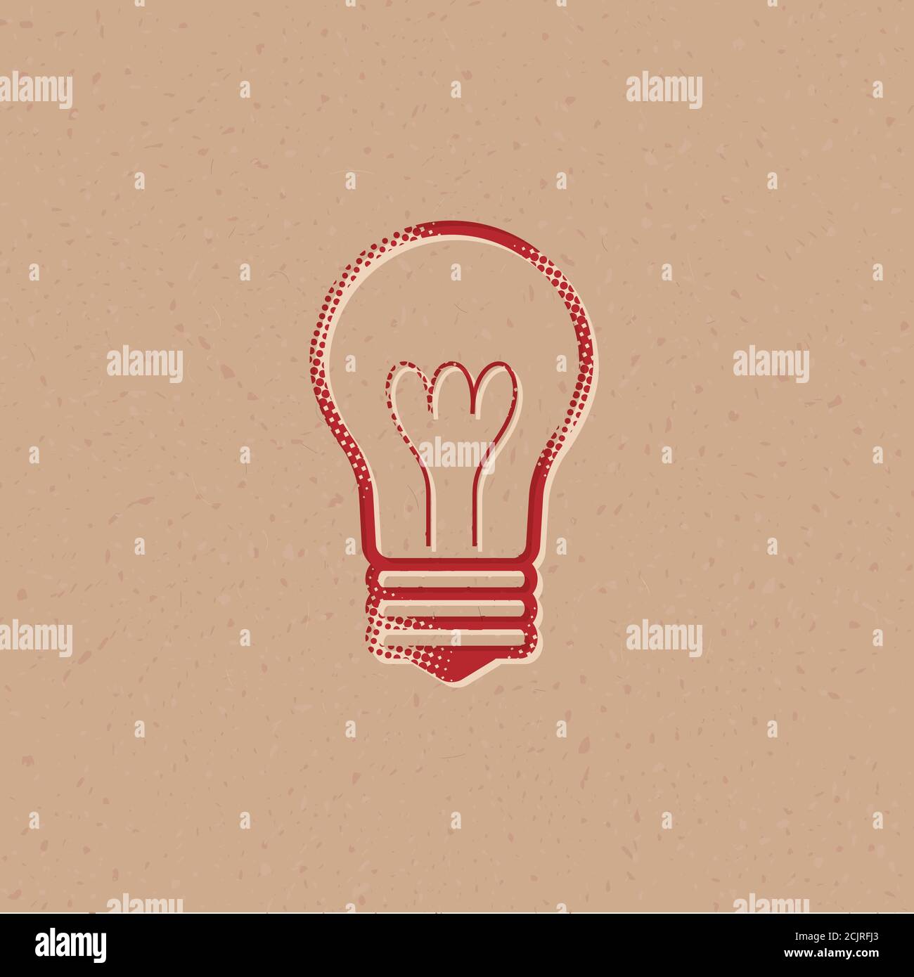 Light bulb icon in halftone style. Grunge background vector ...