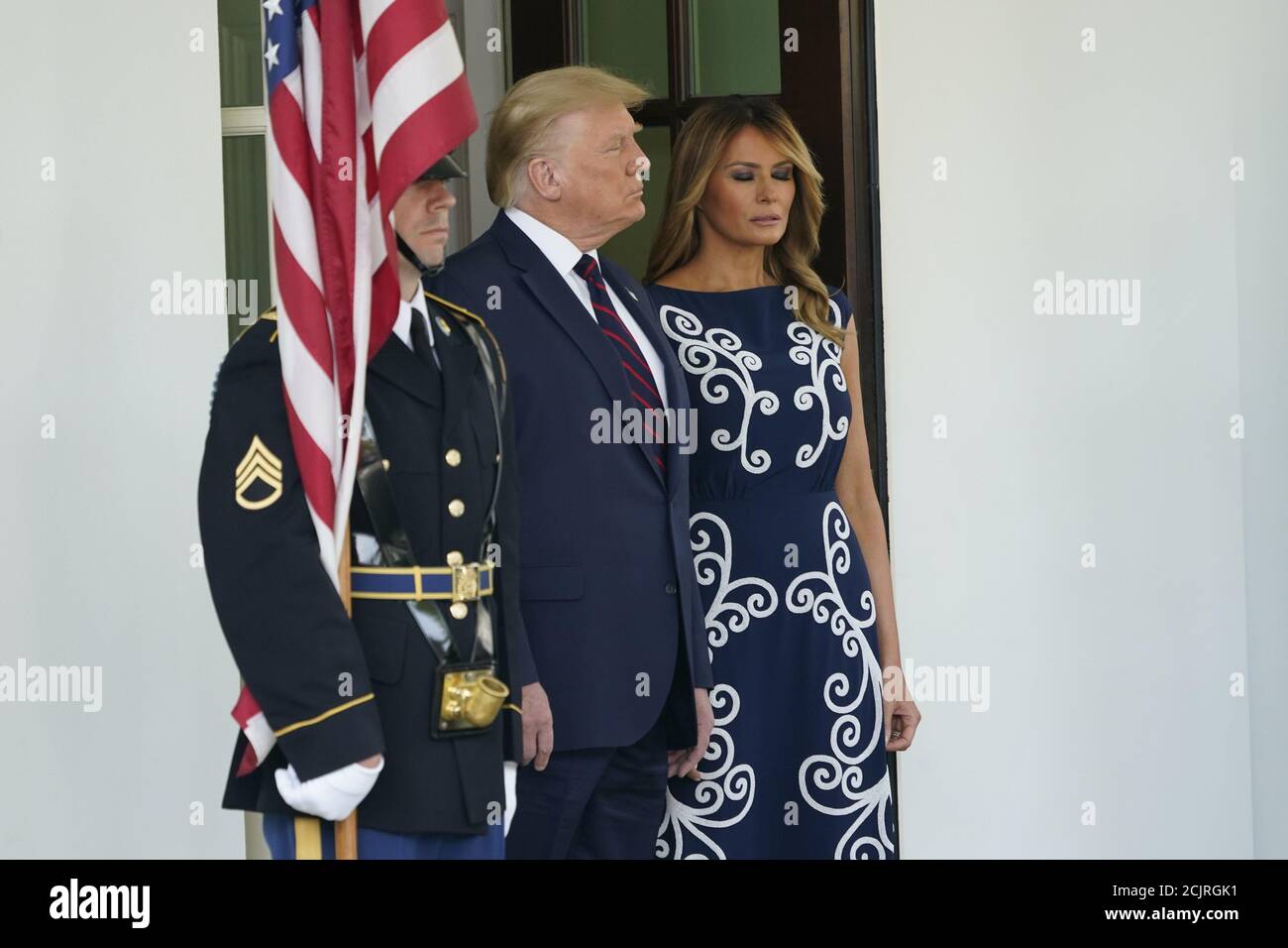 Washington DC, USA. 15th Sep, 2020. President Donald J. Trump and first lady Melania Trump welcomes Prime Minister Benjamin Netanyahu of Israel, and his wife Sara, to the White House in Washington, DC on Tuesday, September 15, 2020. Netanyahu is in Washington to sign the Abraham Accords, a peace treaty between Israel and the United Arab Emirates, and a declaration of intent to make peace with Bahrain. Credit: UPI/Alamy Live News Stock Photo