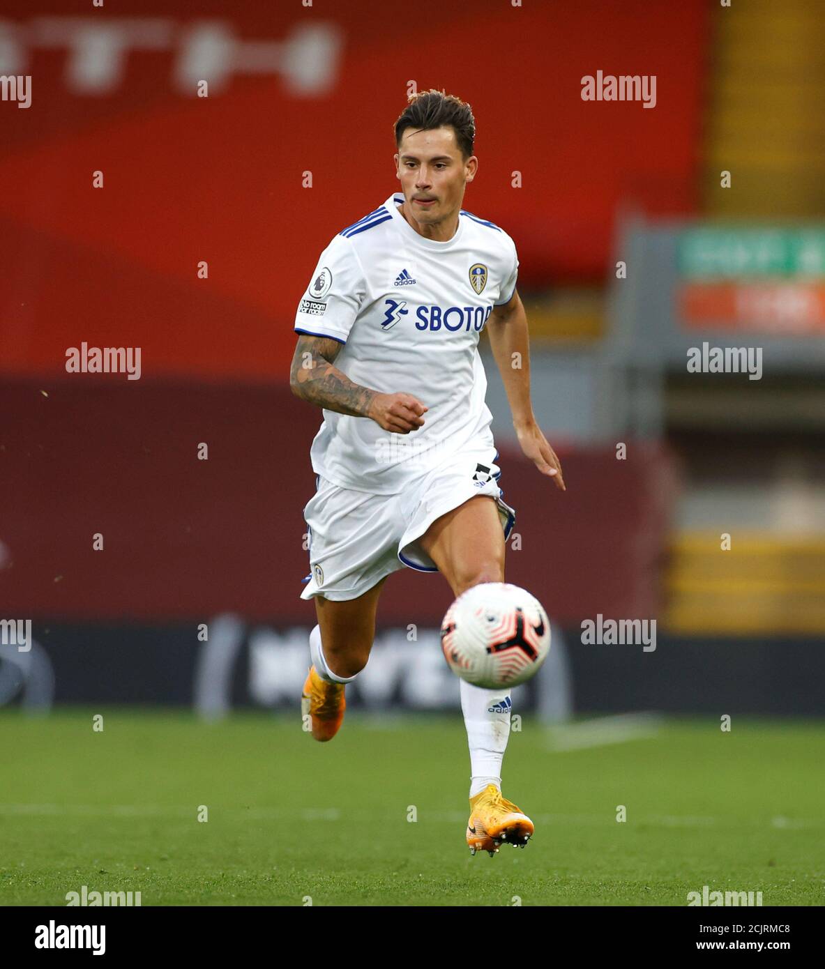 Leeds United's Robin Koch during the Premier League match at Anfield