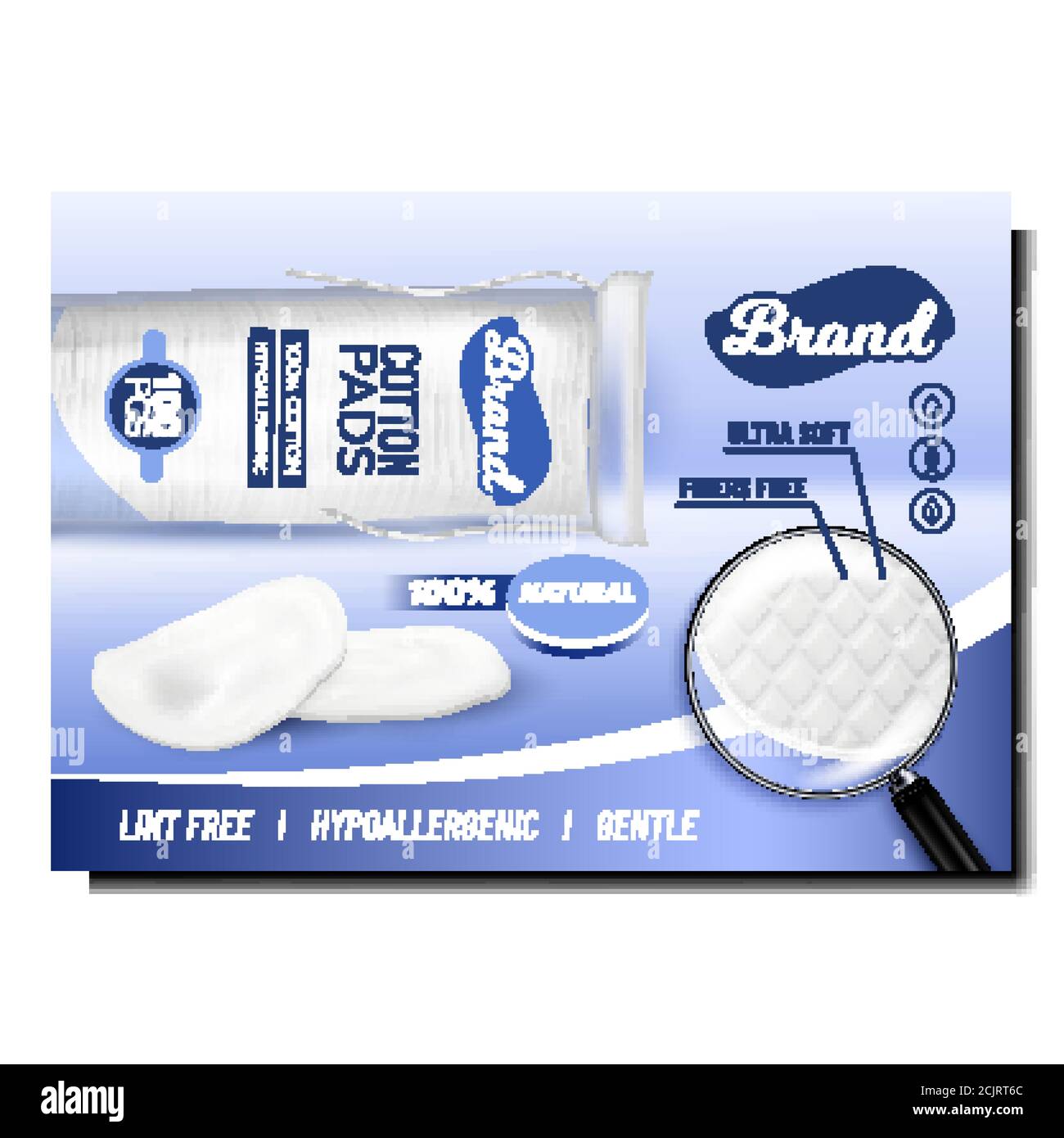 Cotton Pads Blank Bag Promotional Banner Vector Stock Vector Image