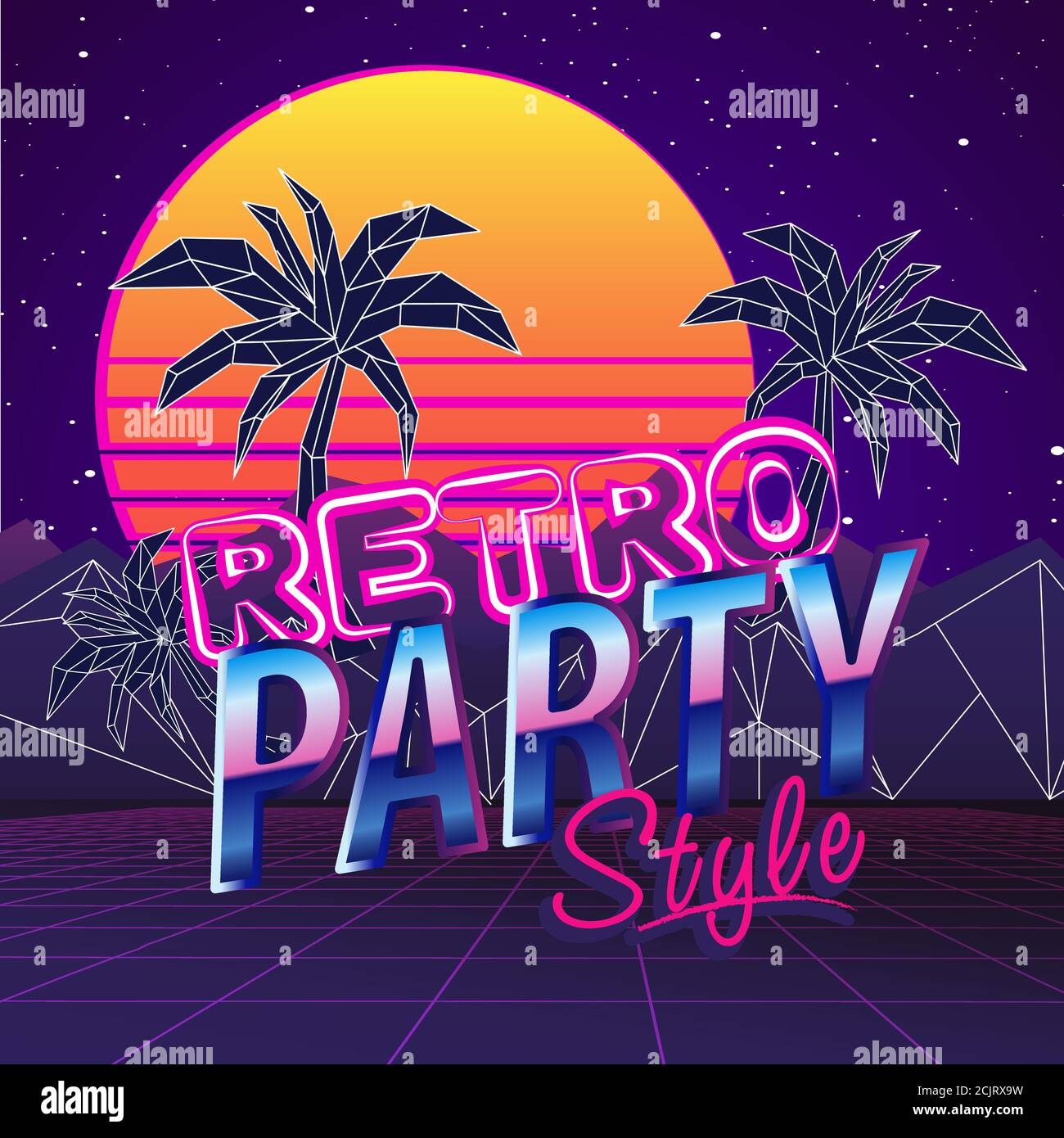 stock vector eighties retro neon style ultra violet vintage style disco