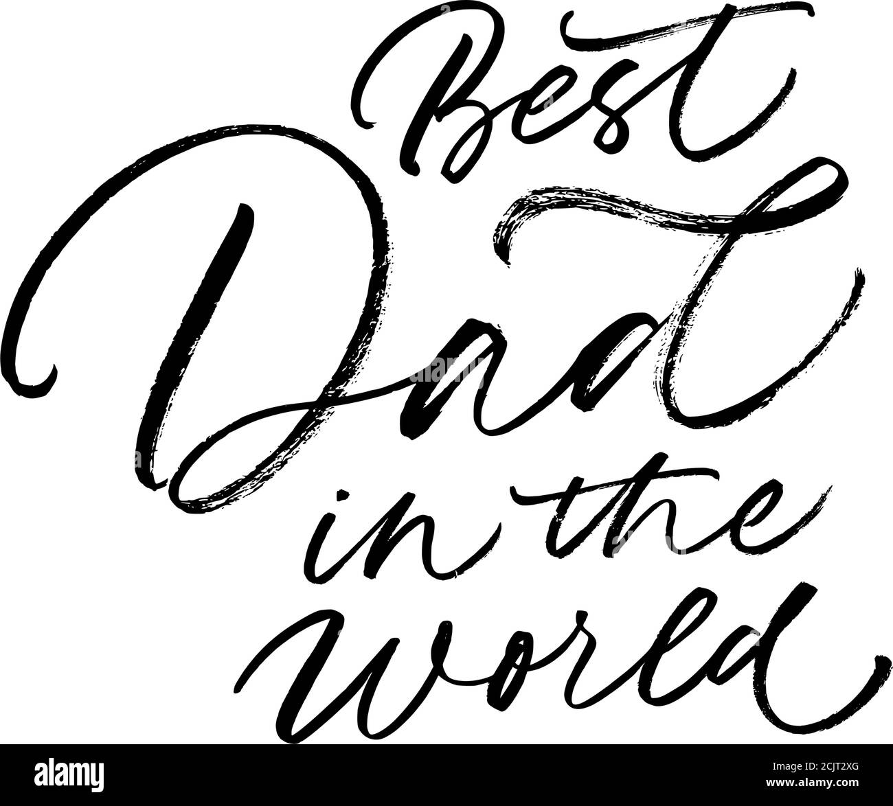 Best Dad in the world calligraphy greeting card. Stock Vector