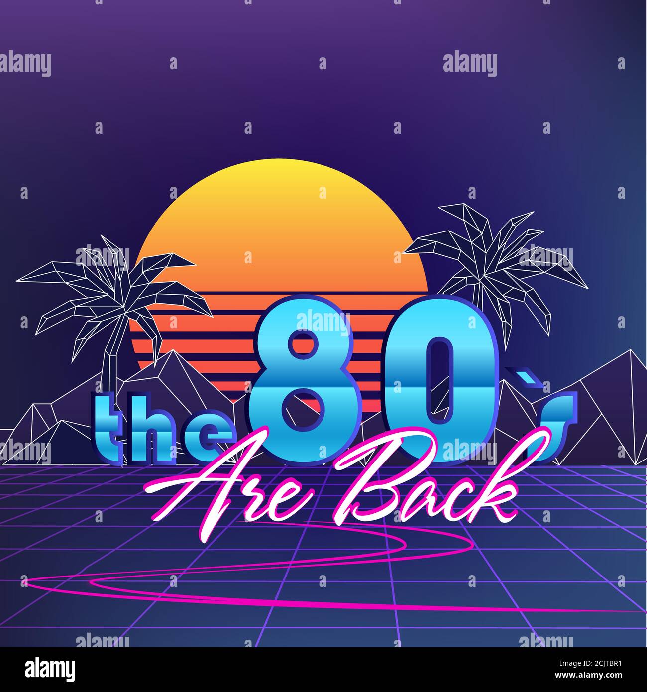 stock vector eighties retro neon style ultra violet vintage style disco