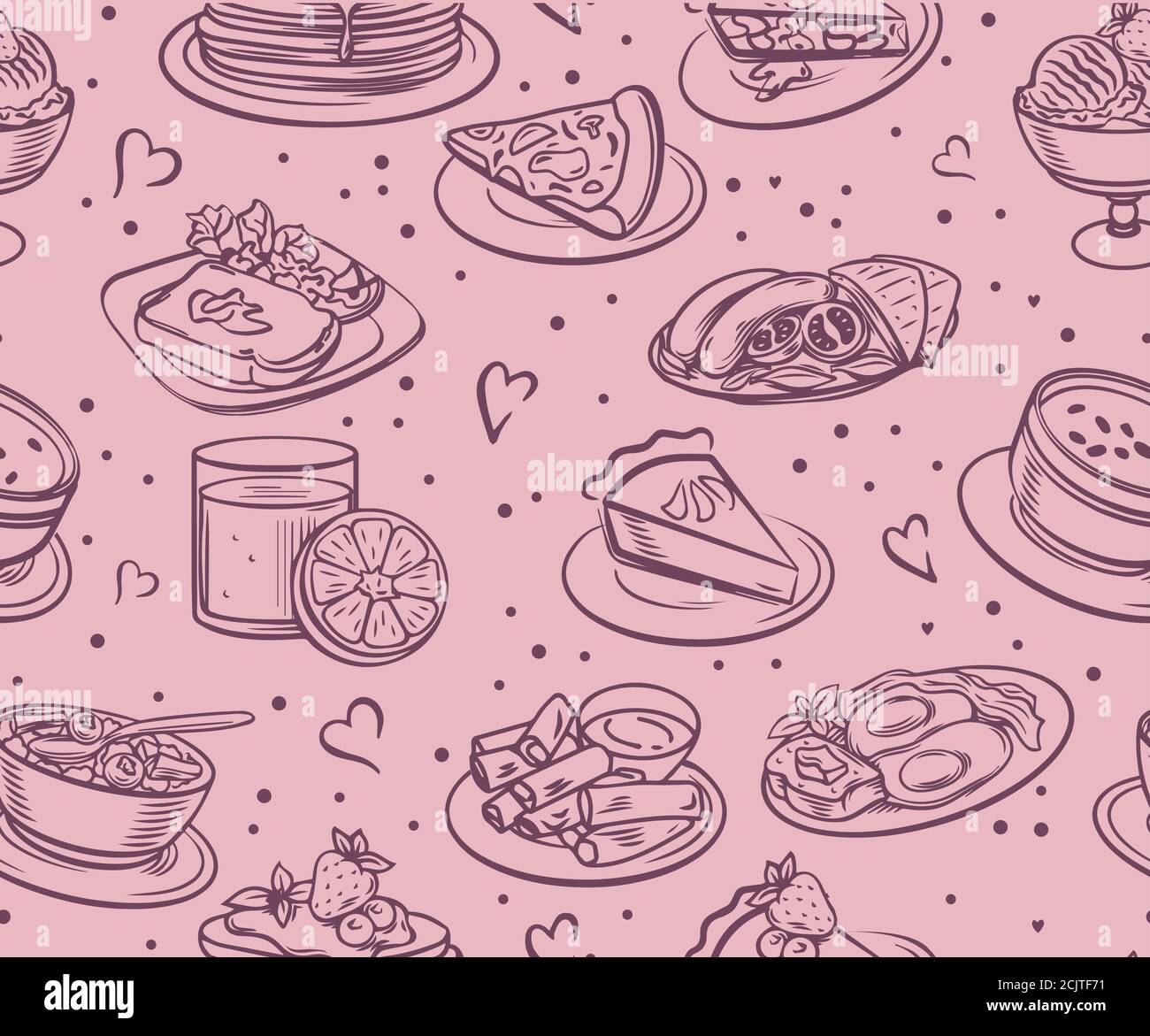 Seamless Food And Drink Food Patterns Set Of Fast Food Doodles On White Vector Illustration Ideal For Menu Or Food Packaging Design Background For Stock Vector Image Art Alamy