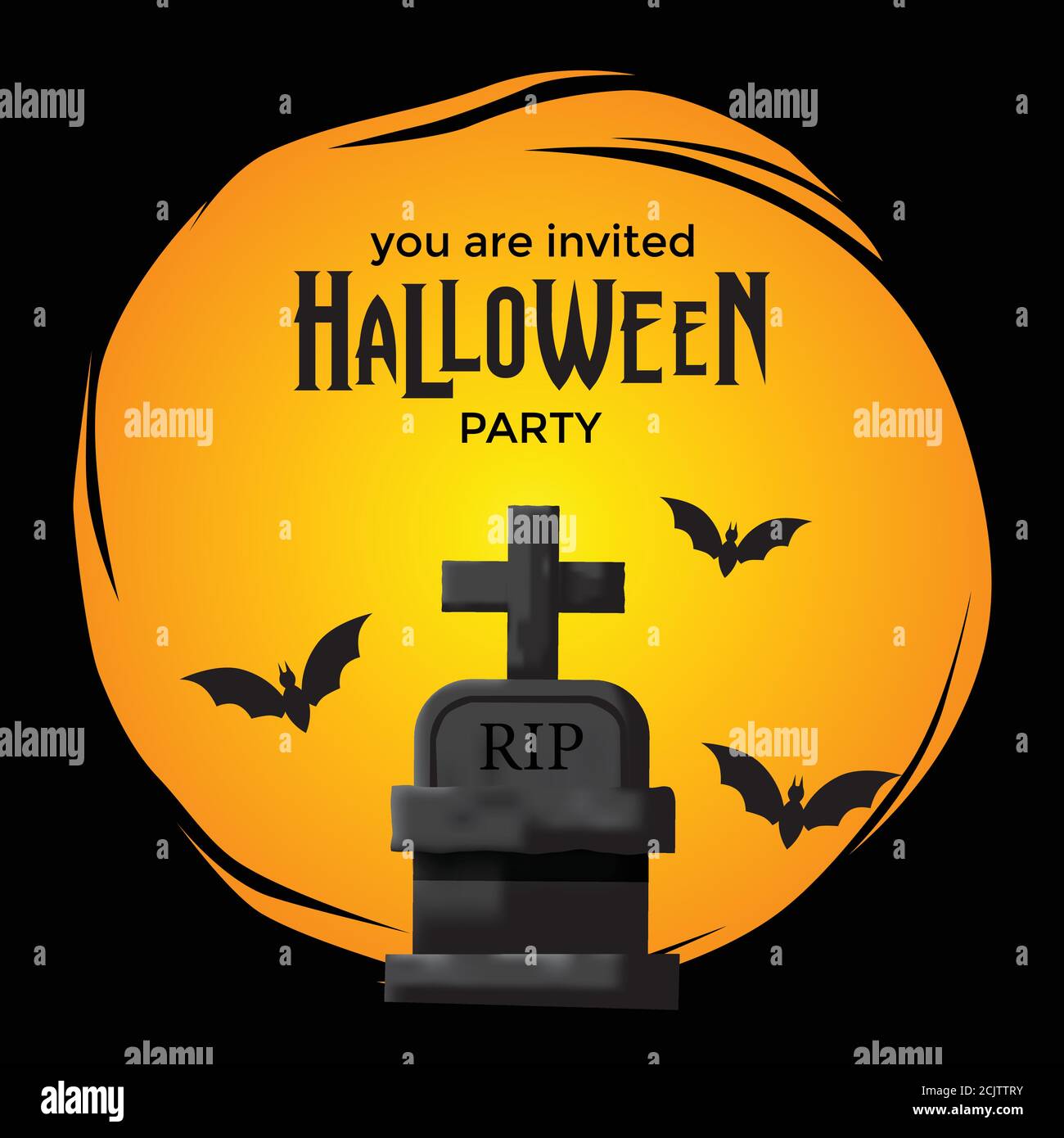 Halloween party trick or treat event celebration banner poster with ...