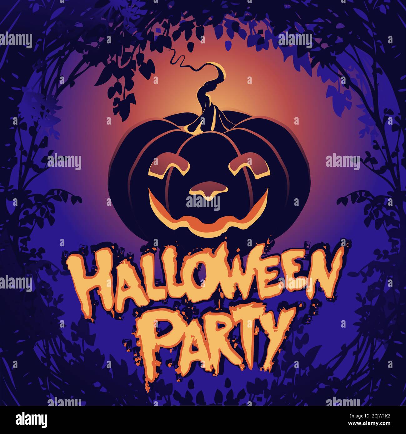 halloween night background with pumpkin haunted house and full moon flyer  or invitation template Stock Vector Image & Art - Alamy