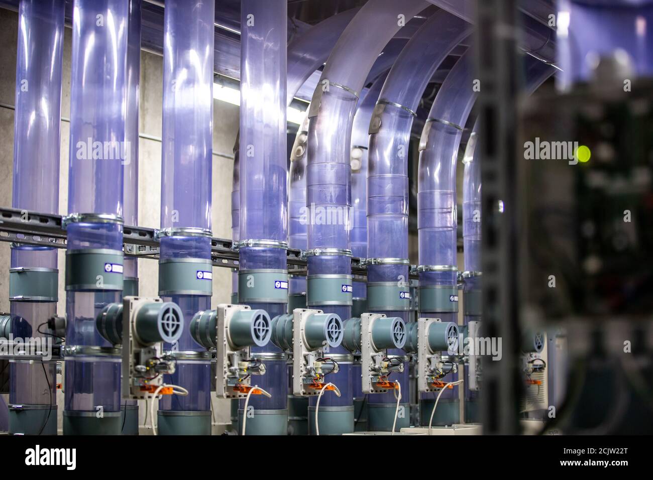 Pipeline or tube mail, huge logistics center in the post office