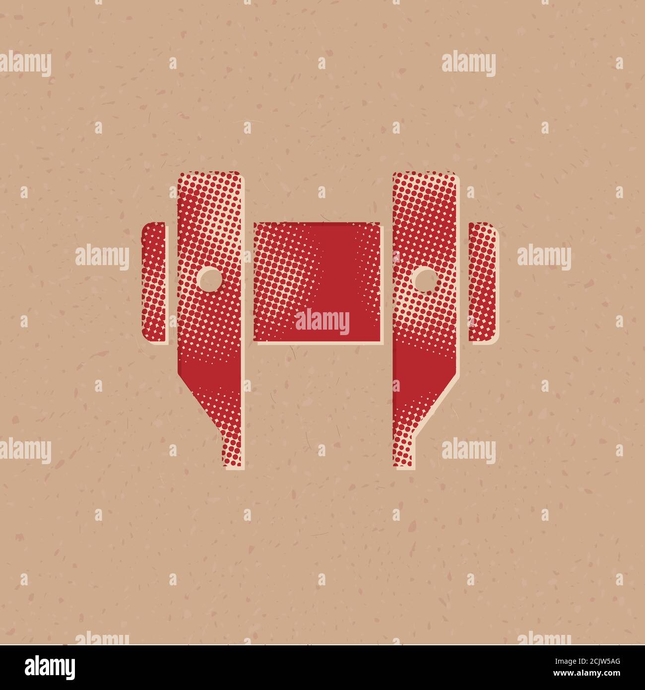 Camera lens spanner icon in halftone style. Grunge background vector ...