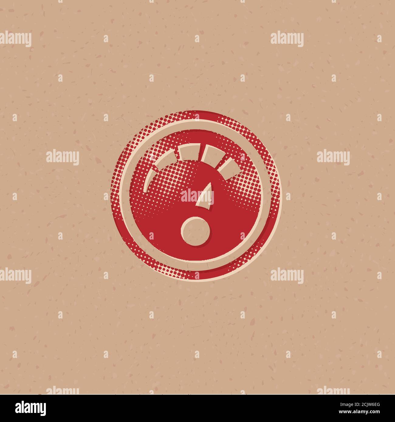 Dashboard icon in halftone style. Grunge background vector illustration ...